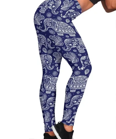 White Elephant Mandala Women's Leggings