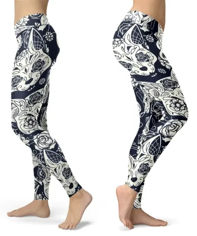 Sugar Skull Black And White Cats Women's Leggings